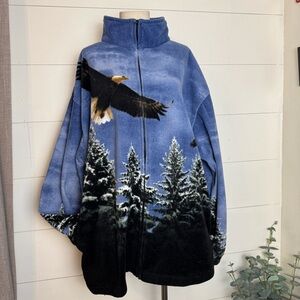 Trail Crest All Over Print Bald Eagle Fleece Full-zip Mens Jacket 2XL